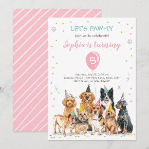 Puppy Anniversaire Invitation Chien Party Pawty Gi