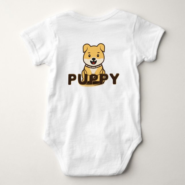Puppy Baby Bodysuit (Back)