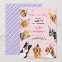 Puppy Birthday Invitation Dog Party Pawty Girl