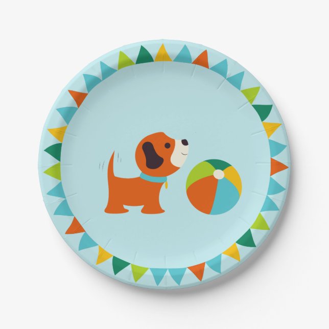 Puppy Birthday Paper Plate v2.0 (Front)
