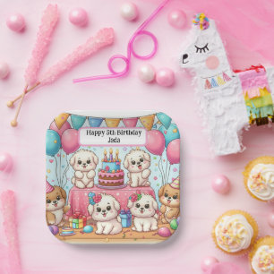 Puppy Birthday Party Fun Customizable Plates