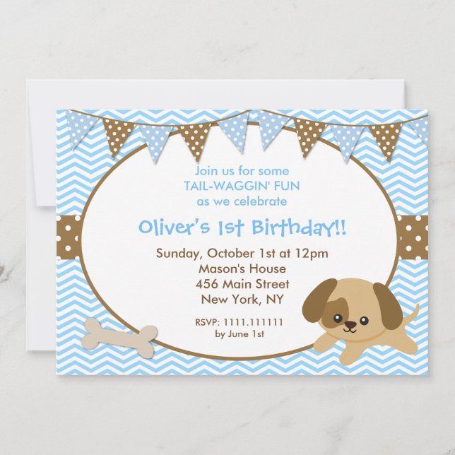 Puppy Birthday Party Invitations (Front)