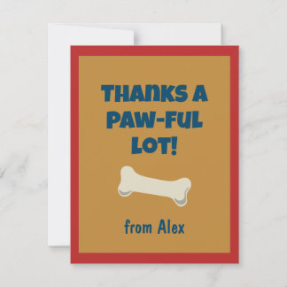 Puppy Birthday Paw-ty Thank You Card