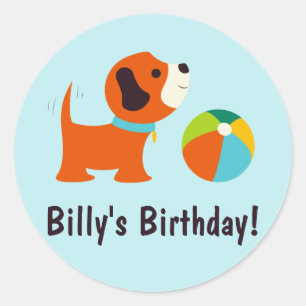 Puppy Birthday Sticker