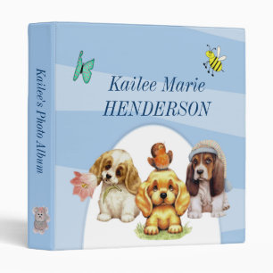 Puppy Blue Personalized Baby Photo Album Binder