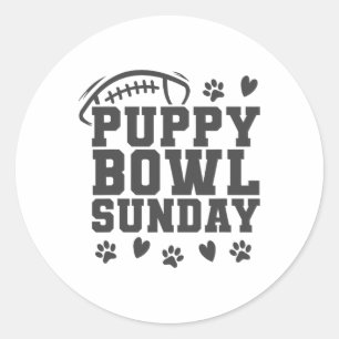 Puppy Bowl Sunday Super Footll Game Party Dogs Dog Classic Round Sticker