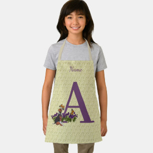  Puppy Butterflies Monogram Initial A Personalized Apron