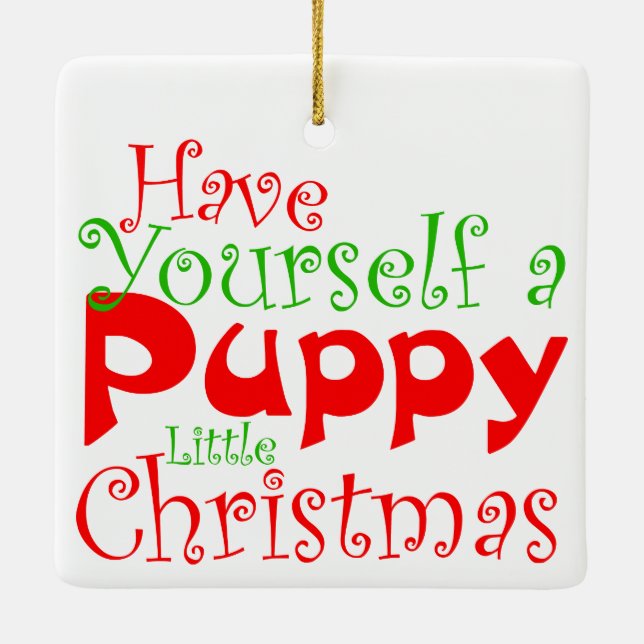 Puppy Christmas Holiday Pet Ornament (Back)