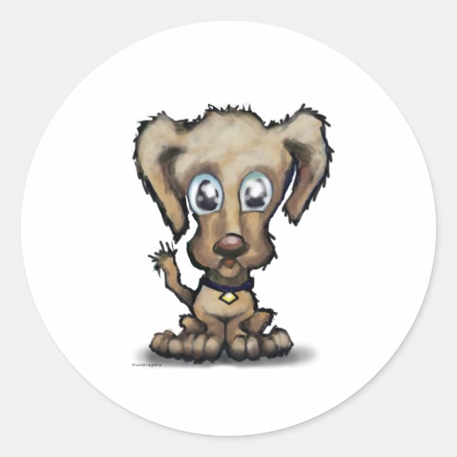Puppy Classic Round Sticker (Front)