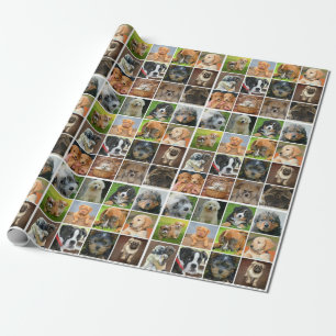Puppy Collage Matte Wrapping Paper, 30" x 6' Paper