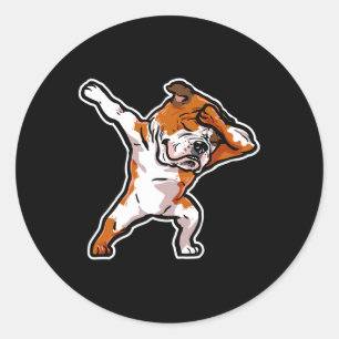 Puppy Dab Dance Dog Dabbing English Bulldog Classic Round Sticker