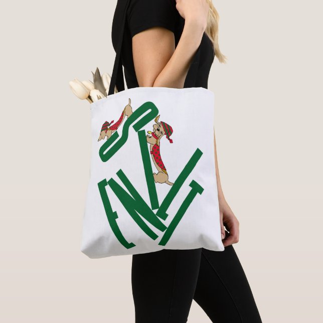 Puppy Dachshund Love Silent - Funny Wiener Dog Tote Bag (Close Up)