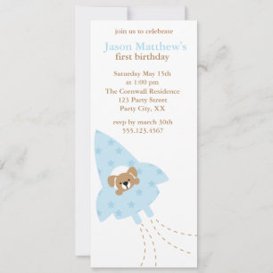 Puppy dans une Rocket invitations de fête d'annive