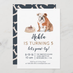 Puppy dog birthday invitation, let's paw-ty! invitation
