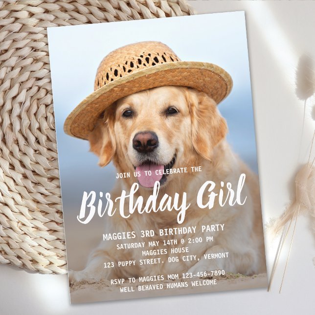 Puppy Dog Birthday Party Personalized Pet Photo Invitation (Creator Uploaded)