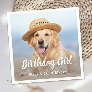 Puppy Dog Birthday Party Personalized Pet Photo Na Napkin
