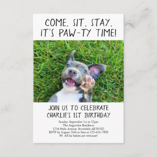 Puppy Dog Birthday Party Photo Invitation