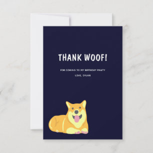 Puppy Dog Birthday Pawty Thank You Card