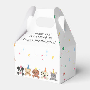 Puppy Dog Birthday Thank You Favor Box