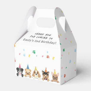 Puppy Dog Birthday Thank You Favor Box