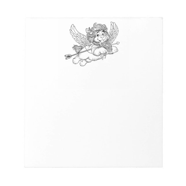 Puppy Dog Cupid Angel  Notepad (Front)