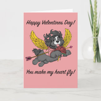 Puppy Dog Cupid Valentine’s Day Card -blank inside