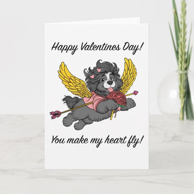 Puppy Dog Cupid Valentine’s Day Card -blank inside (Front)