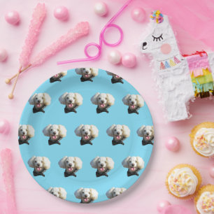 Puppy Dog Custom Photo Pattern Paper Plate