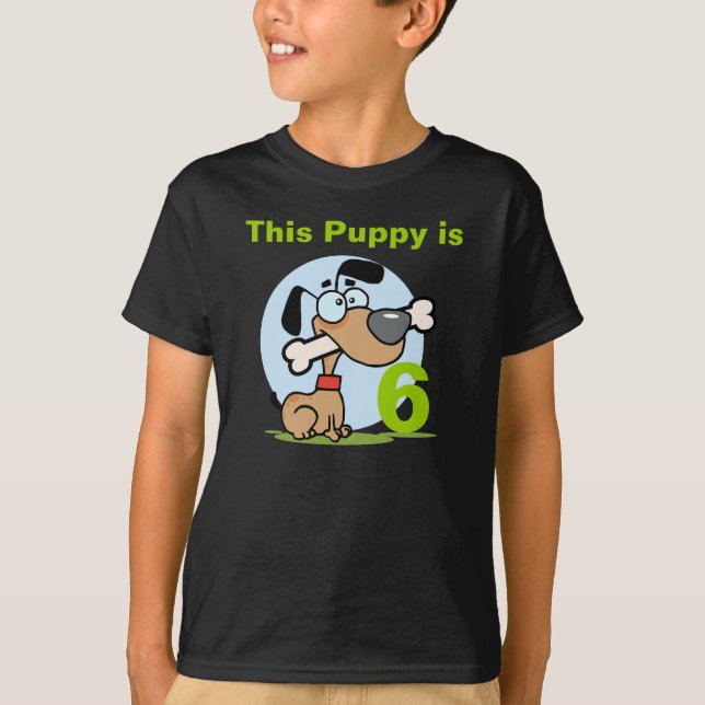 Puppy Dog Customizable Birthday T-shirt (Front)
