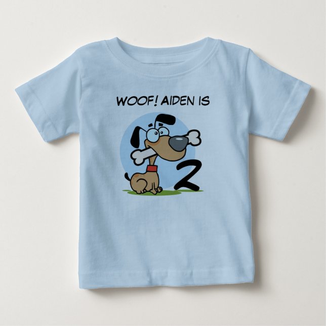 Puppy Dog Customizable Birthday Tshirts (Front)