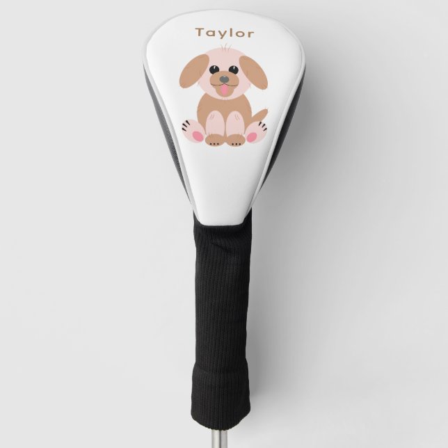 Puppy Dog Cute Cartoon Personalized Pastel  Golf Head Cover (Front)