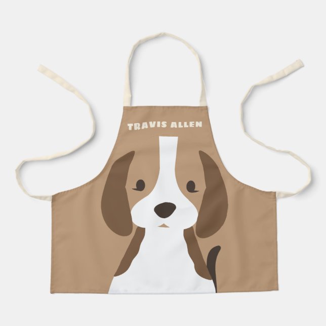 Puppy Dog Cute Children's Art & Cooking Apron (Front)