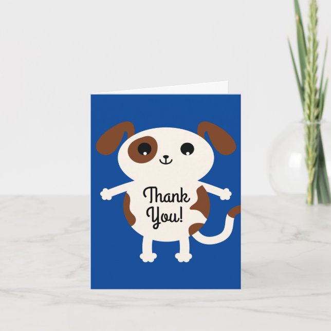 Puppy Dog Cute Colourful 1st Birthday Party Theme Card (Front)