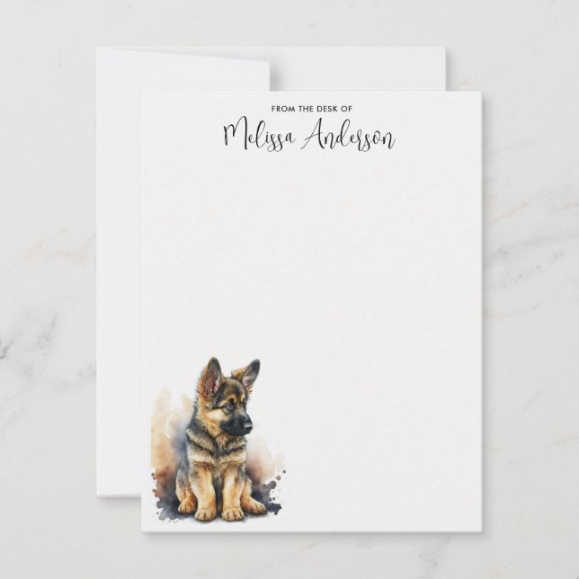 Puppy Dog Cute Personalized German Shepherd Card (Front)