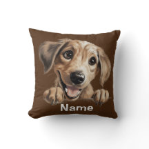 Puppy Dog Face Throw Pillow