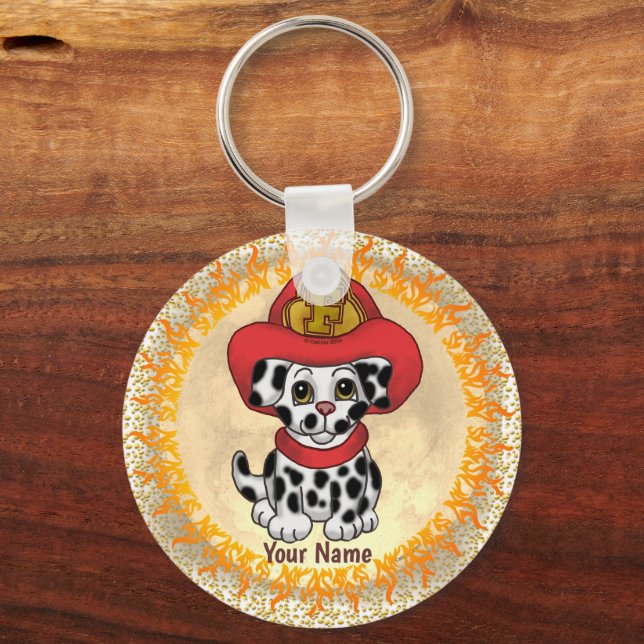 Puppy Dog Firefighter  Keychain (Front)