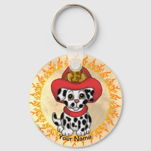 Puppy Dog Firefighter  Keychain