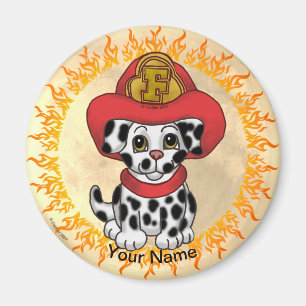 Puppy Dog Firefighter Magnet