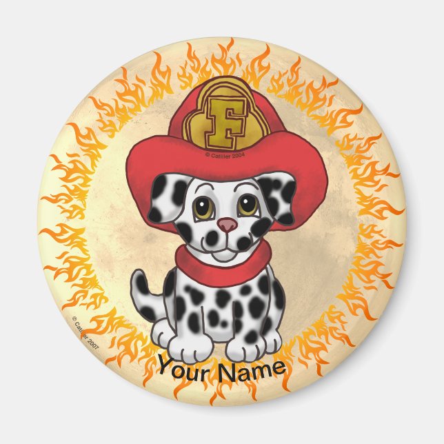 Puppy Dog Firefighter  Magnet (Front)