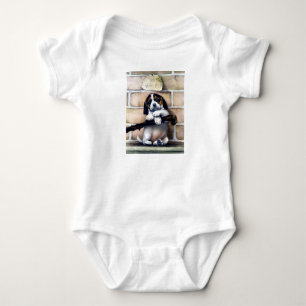 Puppy dog for sale cute vintage illustration baby bodysuit