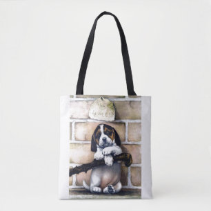 Puppy dog for sale cute vintage illustration tote bag