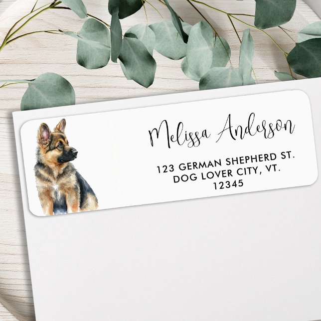 Puppy Dog German Shepherd Modern Return Address (Creator Uploaded)