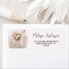 Puppy Dog Golden Retriever Floral Return Address
