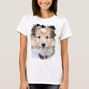 Puppy Dog Grunge Frame T-Shirt