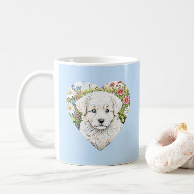  Puppy Dog Heart Blue Mug (With Donut)