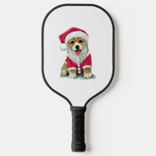 Puppy Dog in Santa Claus costume   Pickleball Paddle