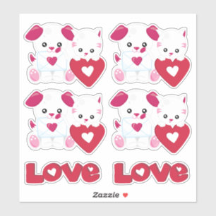 Puppy Dog Kitty Cat Love Valentine Kids