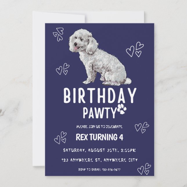 Puppy Dog Lets Pawty Anniversaire Fête Invitation (Devant)