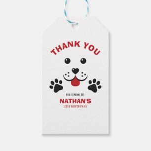 Puppy Dog Lets Pawty  Birthday Boy Gift Tags