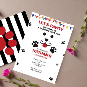 Puppy Dog Lets Pawty Birthday Boy Invitation